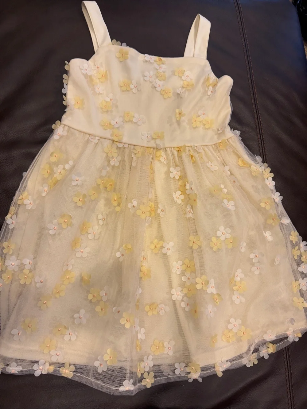 The Children's Place Yellow Floral Appliqué Tulle Sundress